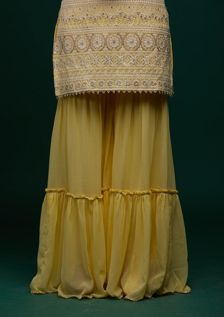 Yellow Chikankari Georgette Designer Salwar Suit - Koskii
