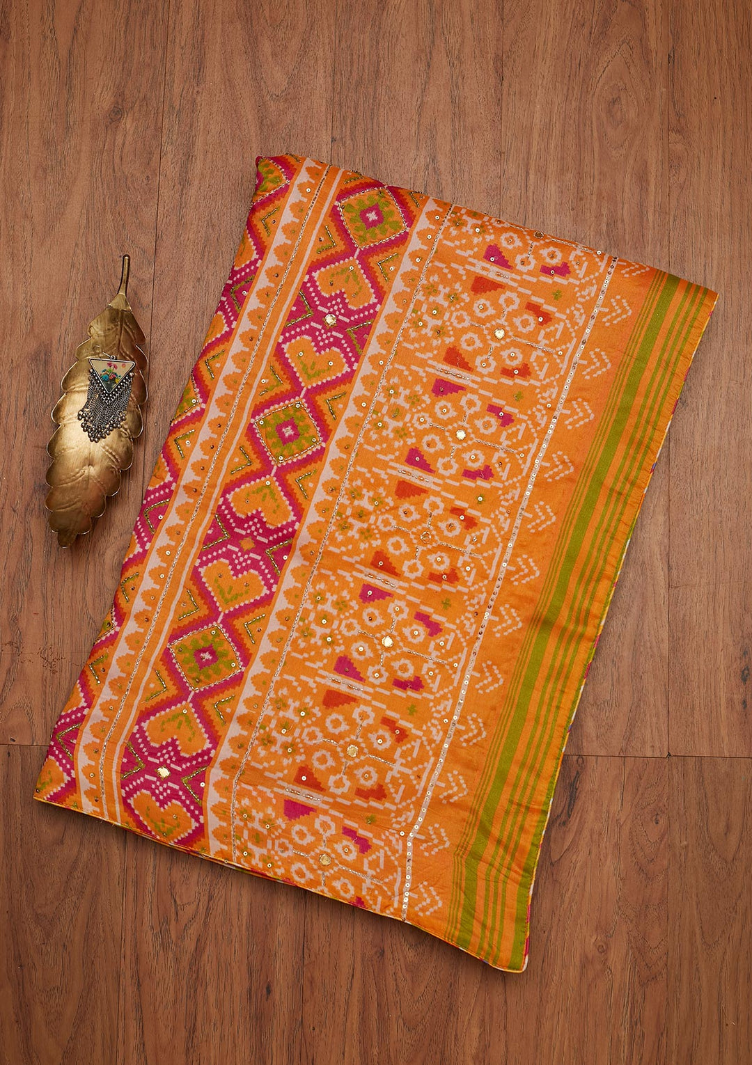Yellow Cutdana Art Silk Designer Saree - koskii