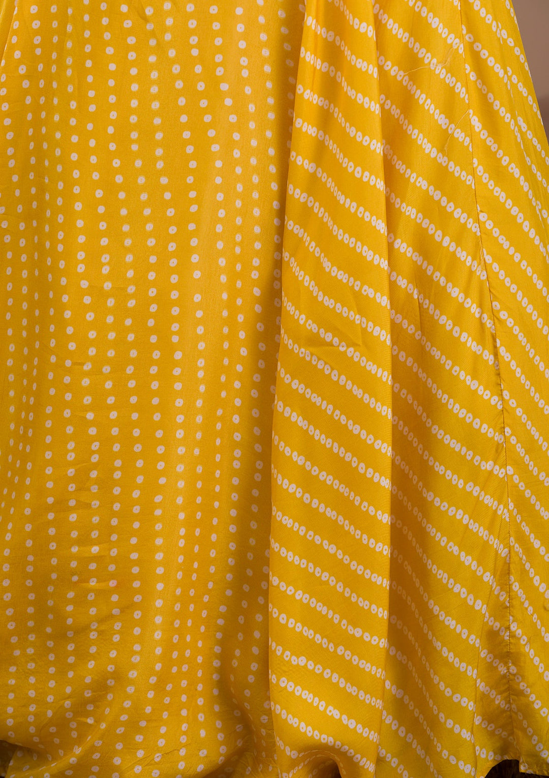 Yellow Cutdana Semi Crepe Readymade Lehenga-Koskii