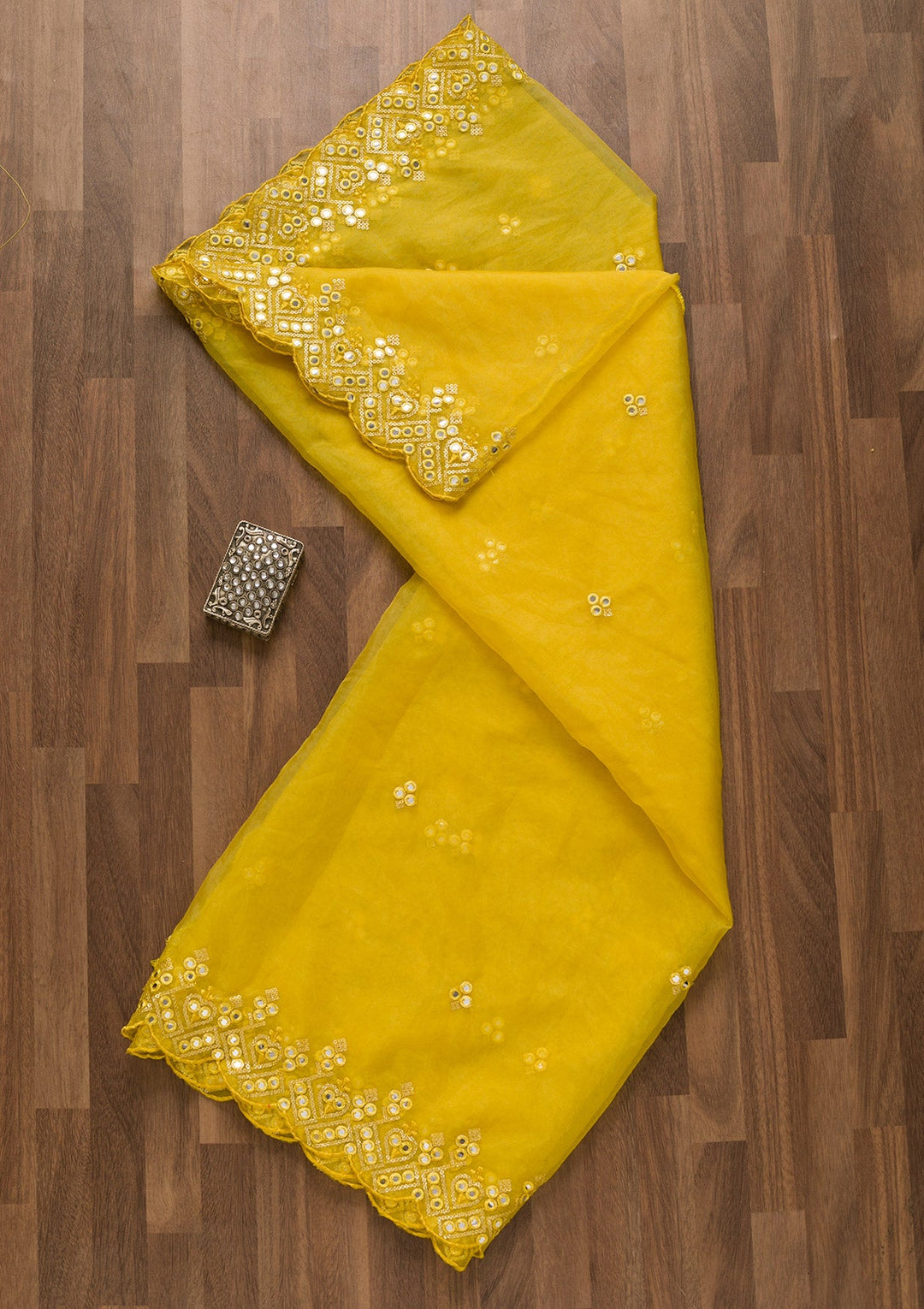 Yellow Gotapatti Net Dupatta-Koskii