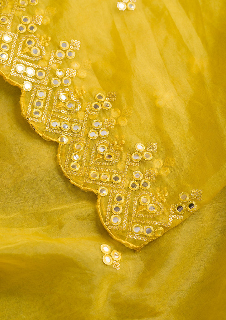 Yellow Gotapatti Net Dupatta-Koskii