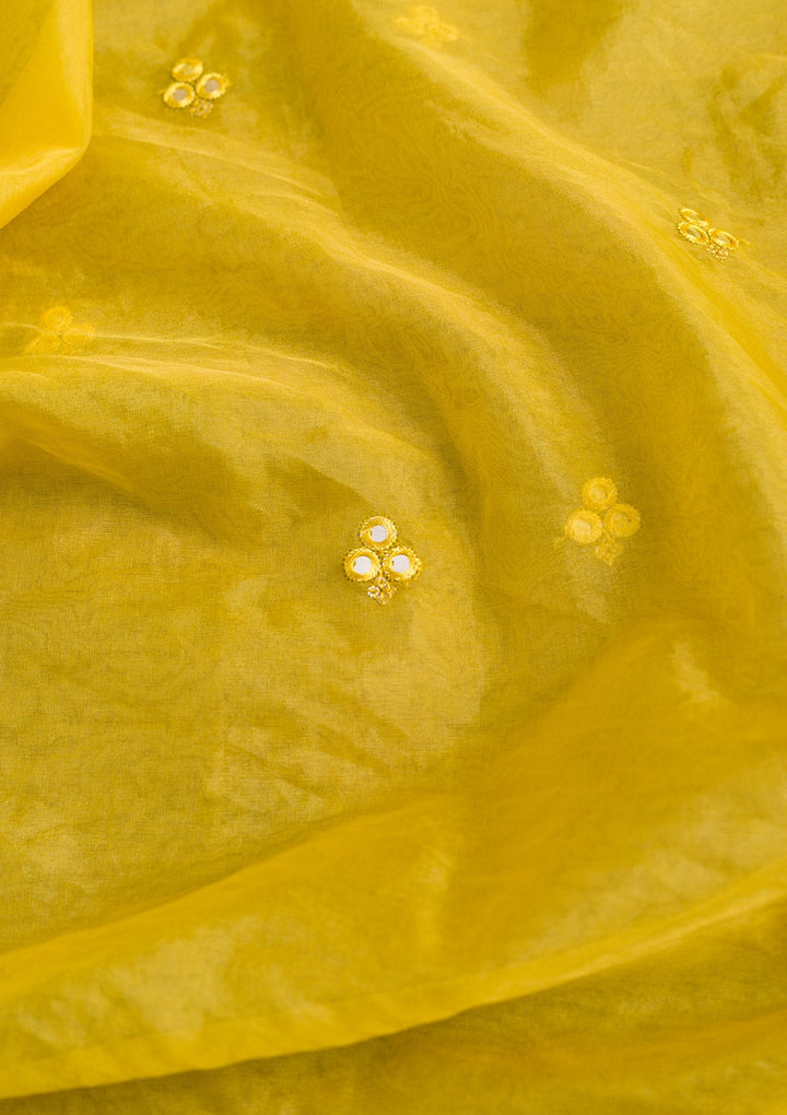 Yellow Gotapatti Net Dupatta-Koskii