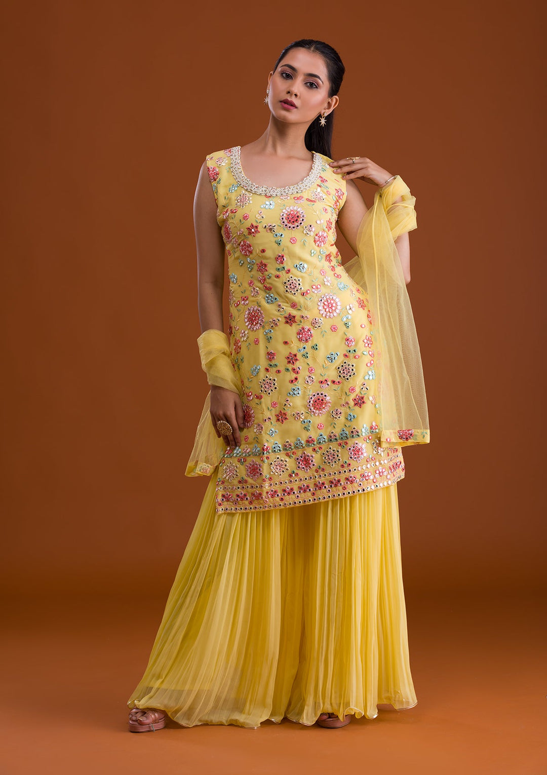 Yellow Gotapatti Georgette Designer Salwar Suit-Koskii