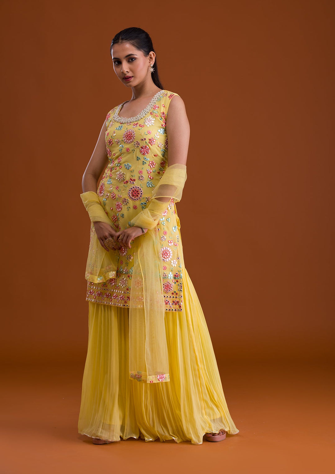 Yellow Gotapatti Georgette Designer Salwar Suit-Koskii
