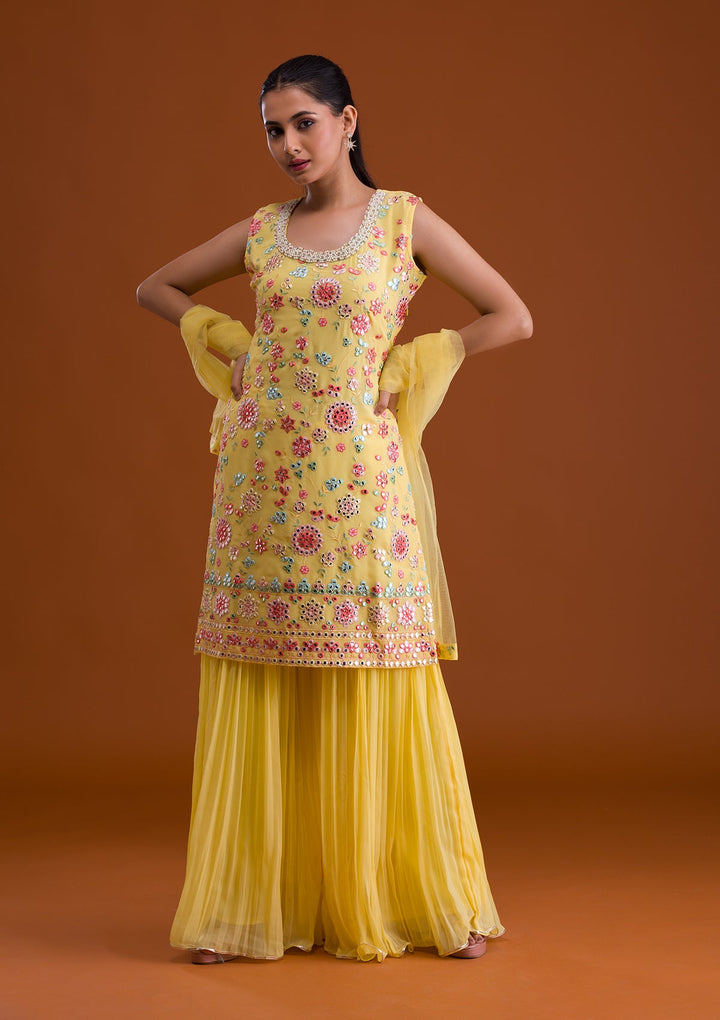 Yellow Gotapatti Georgette Designer Salwar Suit-Koskii