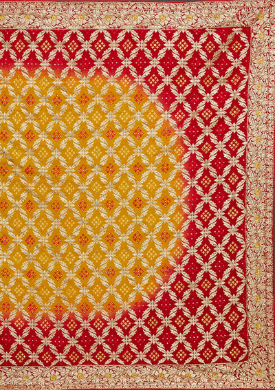 Yellow Stonework Semi Crepe Saree - Koskii