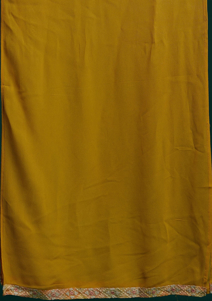 Yellow Threadwork Georgette Designer Salwar Suit - Koskii