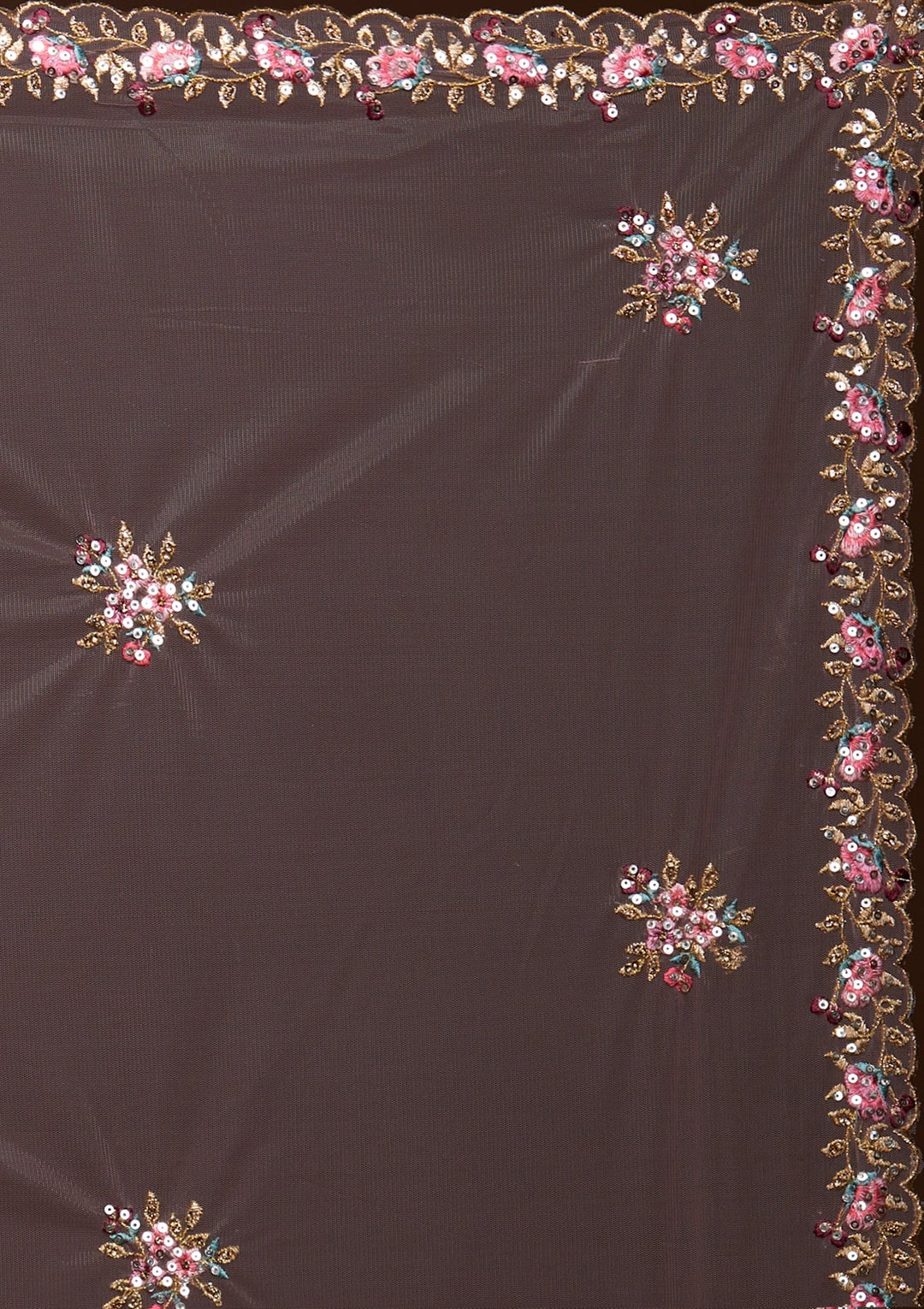 Yellow Threadwork Raw Silk Lehenga-Koskii