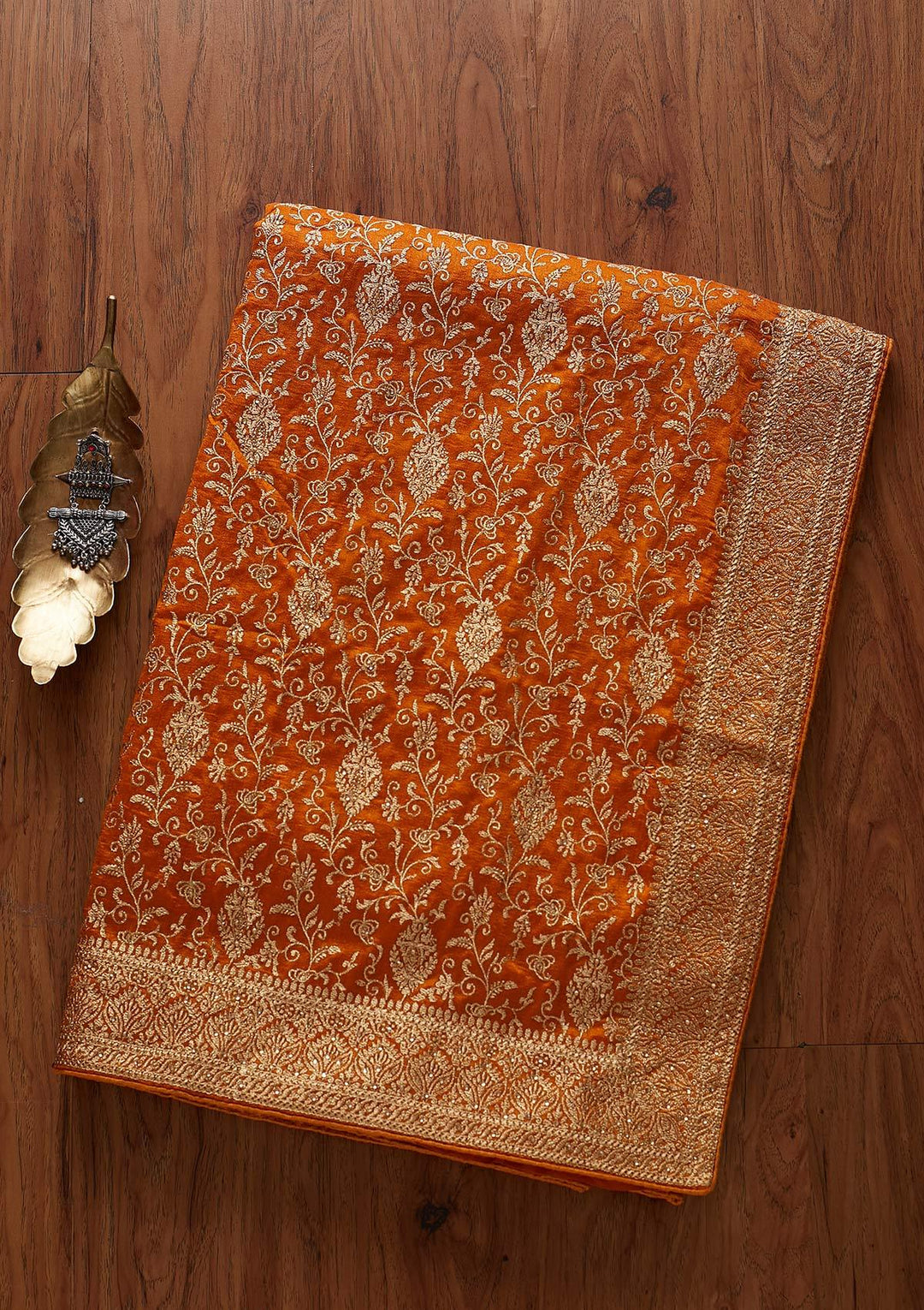 Yellow Zariwork Art Silk Designer Saree - koskii