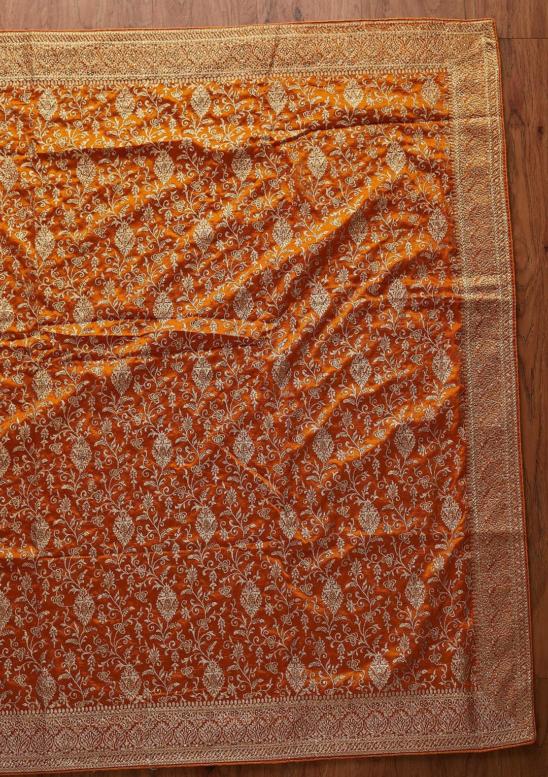 Yellow Zariwork Art Silk Designer Saree - koskii
