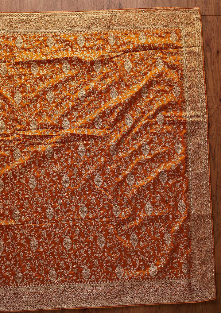 Yellow Zariwork Art Silk Designer Saree - koskii
