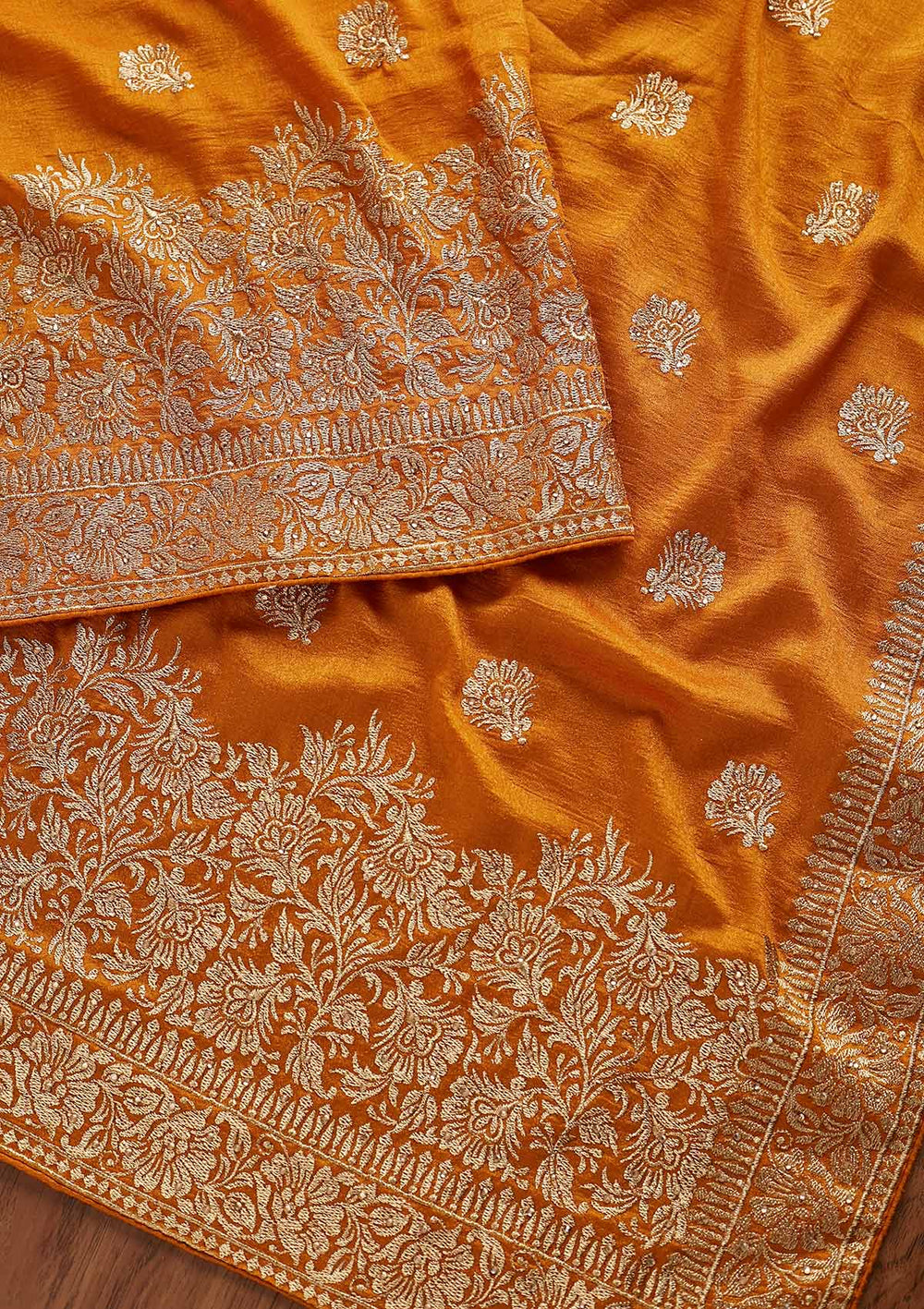 Yellow Zariwork Art Silk Designer Saree - koskii