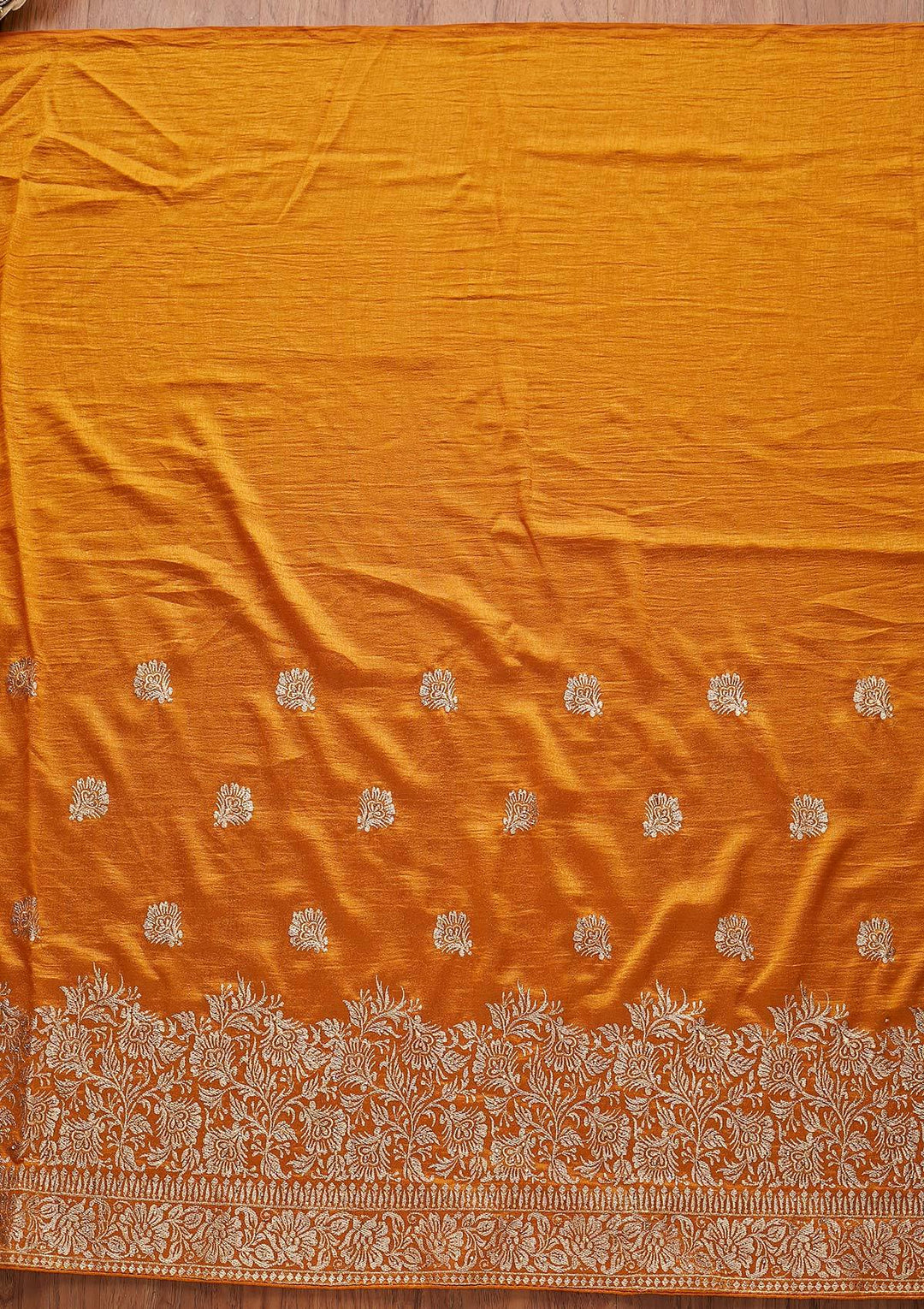 Yellow Zariwork Art Silk Designer Saree - koskii