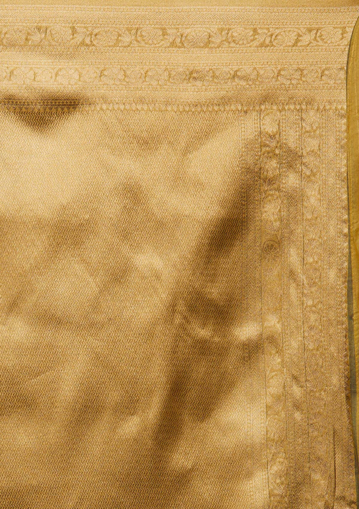 Yellow Zariwork Art Silk Designer Saree - Koskii