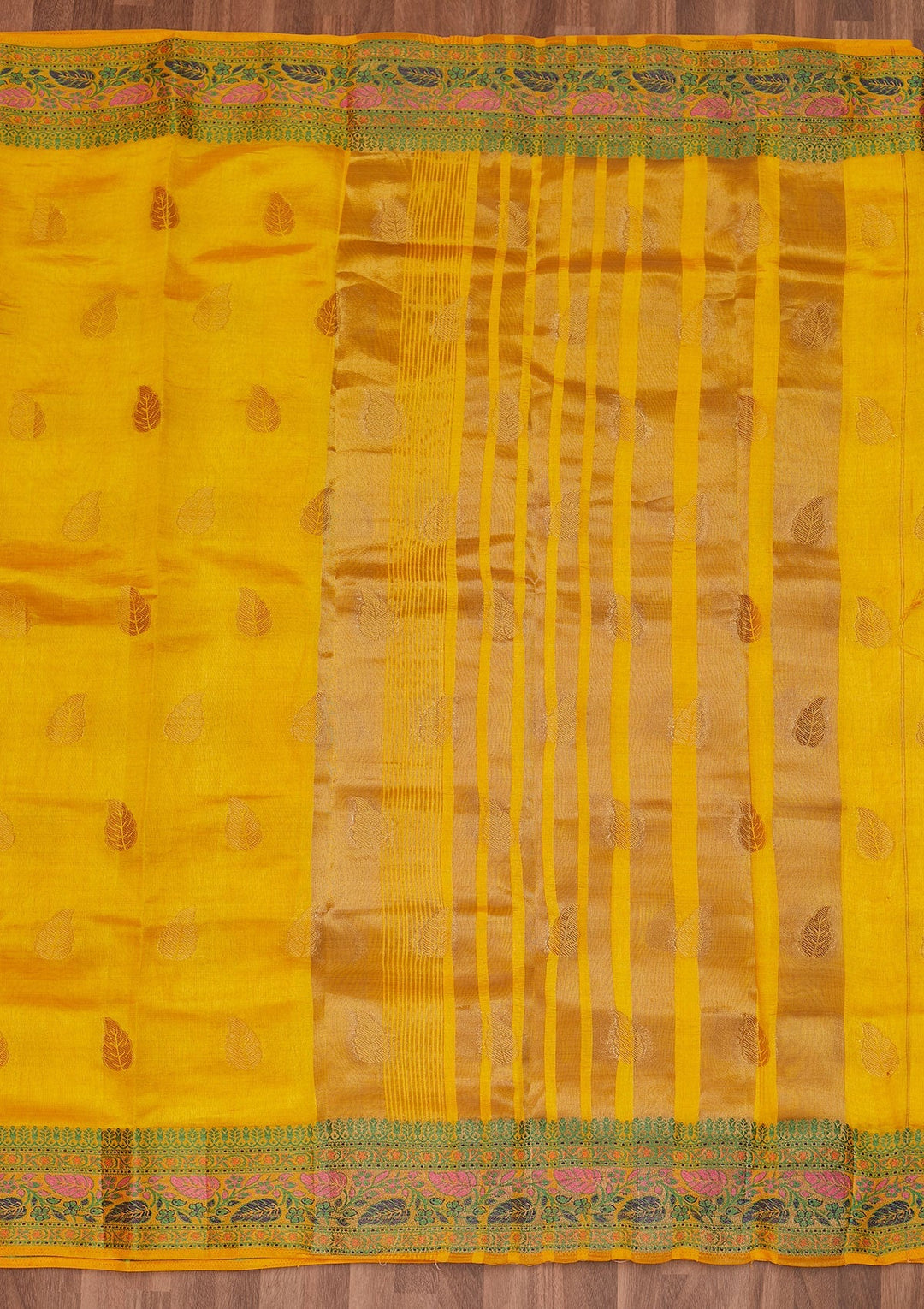Yellow Zariwork Art Silk Designer Saree - Koskii