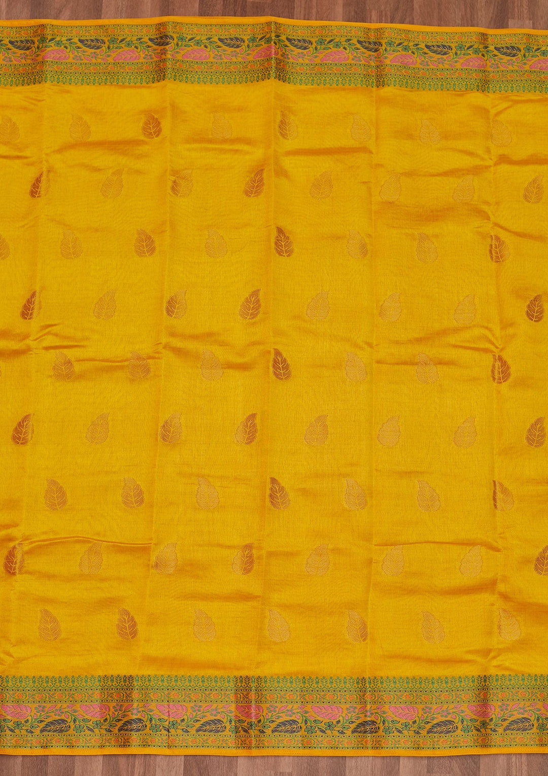 Yellow Zariwork Art Silk Designer Saree - Koskii