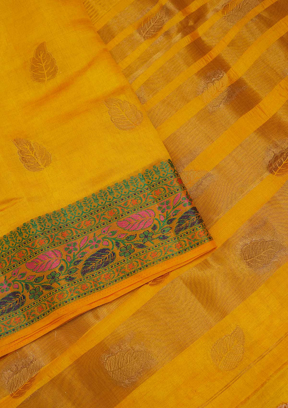 Yellow Zariwork Art Silk Designer Saree - Koskii