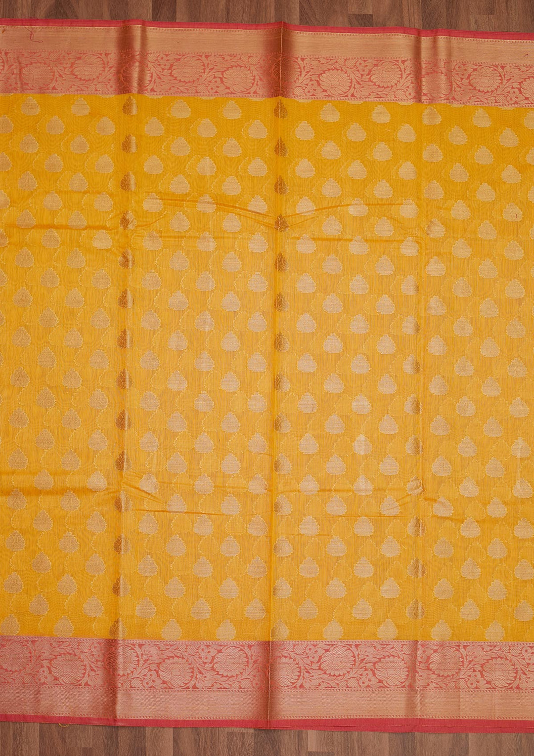 Yellow Zariwork Art Silk Saree - Koskii