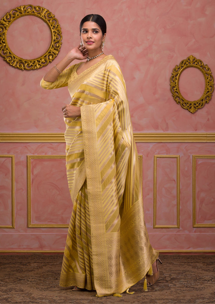 Rust Zariwork Soft Silk Saree-Koskii