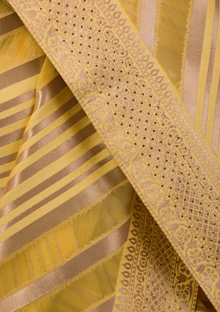 Peacock Blue Zariwork Raw Silk Designer Saree-Koskii