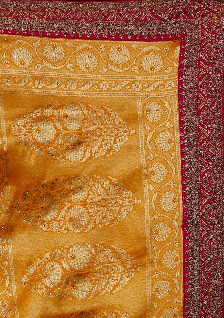 Yellow Zariwork Banarasi Designer Saree - Koskii