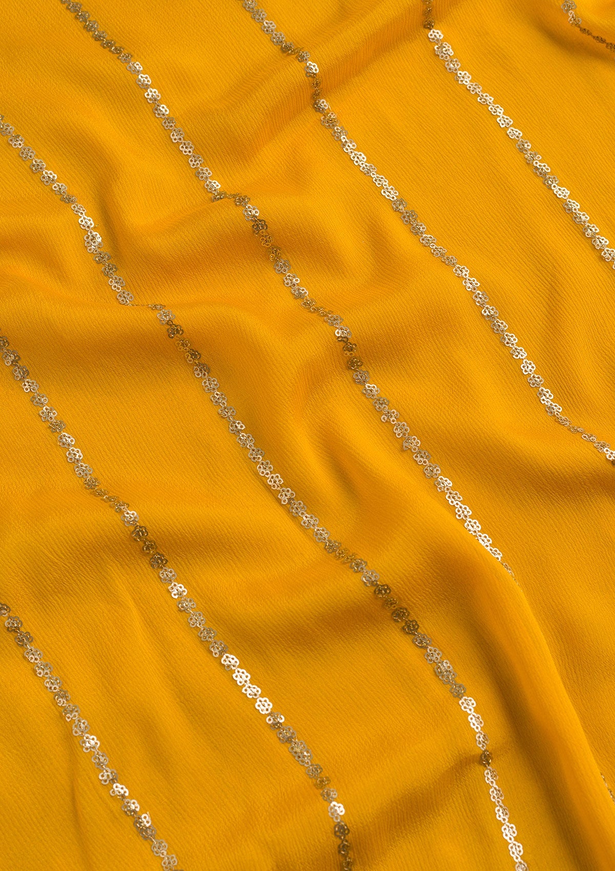 Yellow Zariwork Chiffon Dupatta-Koskii