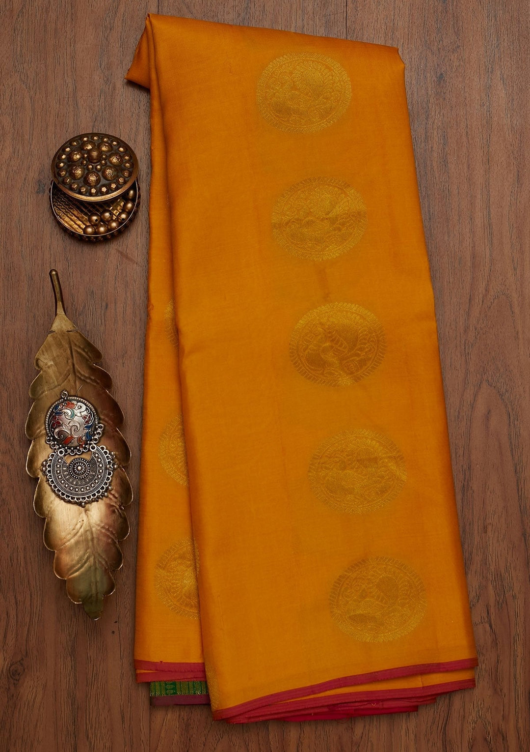 Yellow Zariwork Pure Silk Designer Saree - koskii