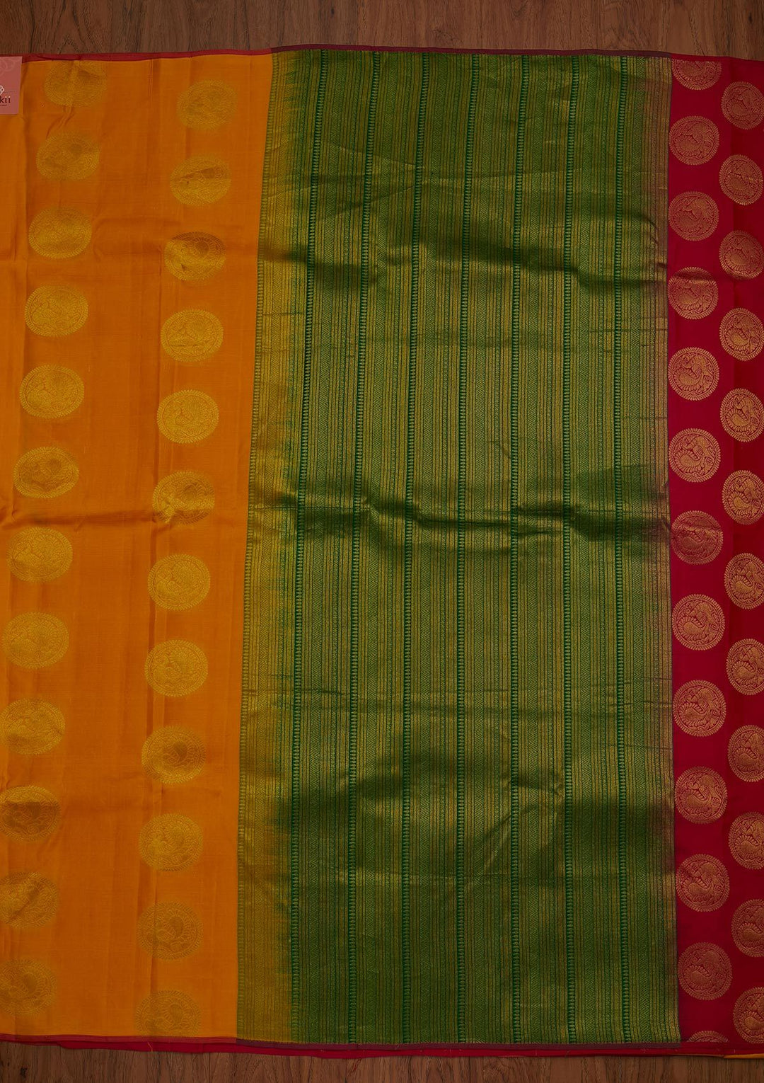 Yellow Zariwork Pure Silk Designer Saree - koskii