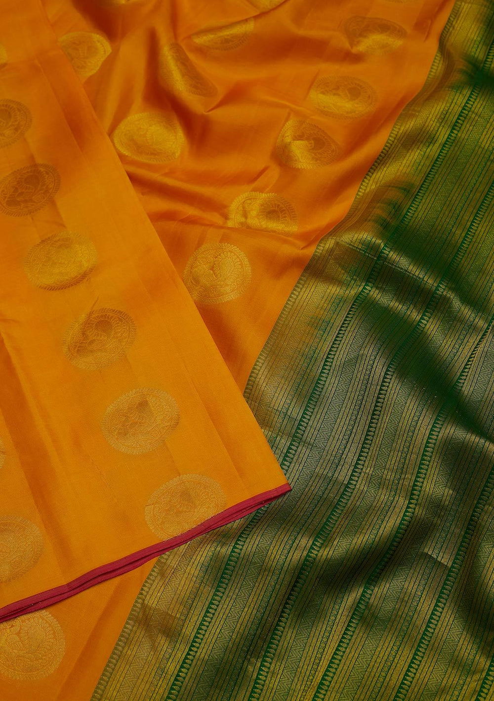 Yellow Zariwork Pure Silk Designer Saree - koskii