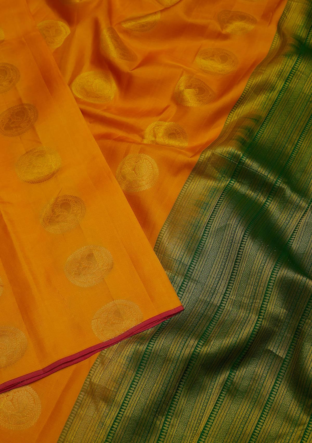 Yellow Zariwork Pure Silk Designer Saree - koskii