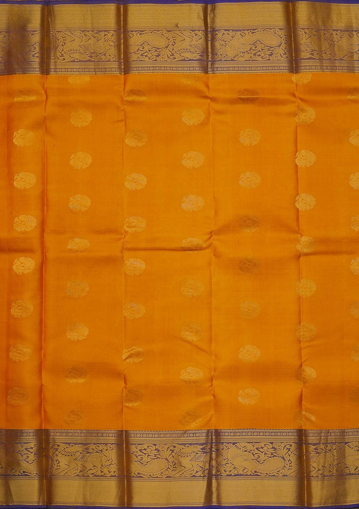 Yellow Zariwork Pure Silk Designer Saree - koskii