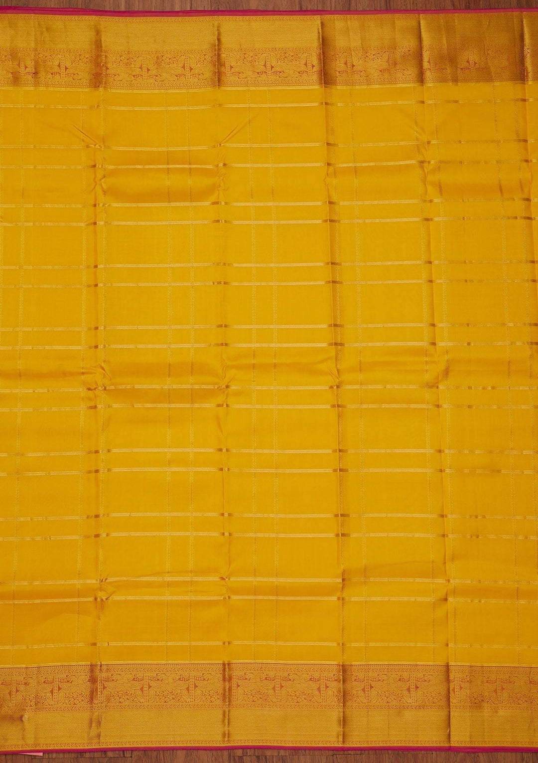 Yellow Zariwork Pure Silk Designer Saree - koskii
