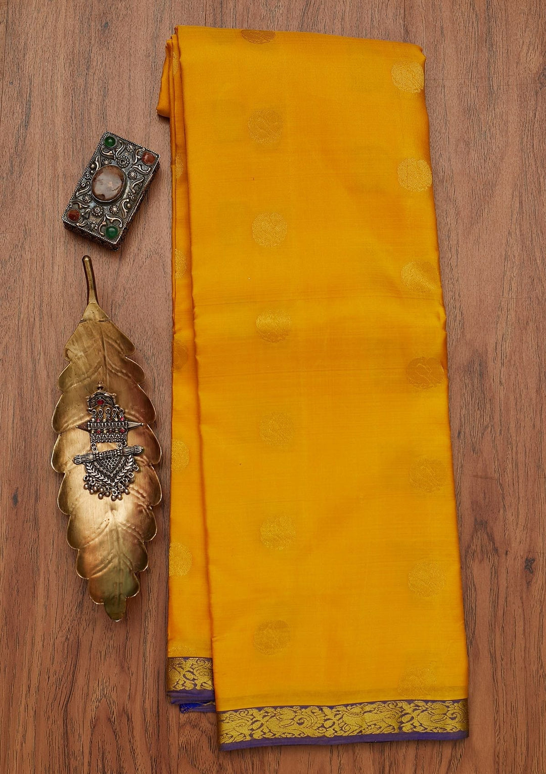 Yellow Zariwork Pure Silk Designer Saree - koskii