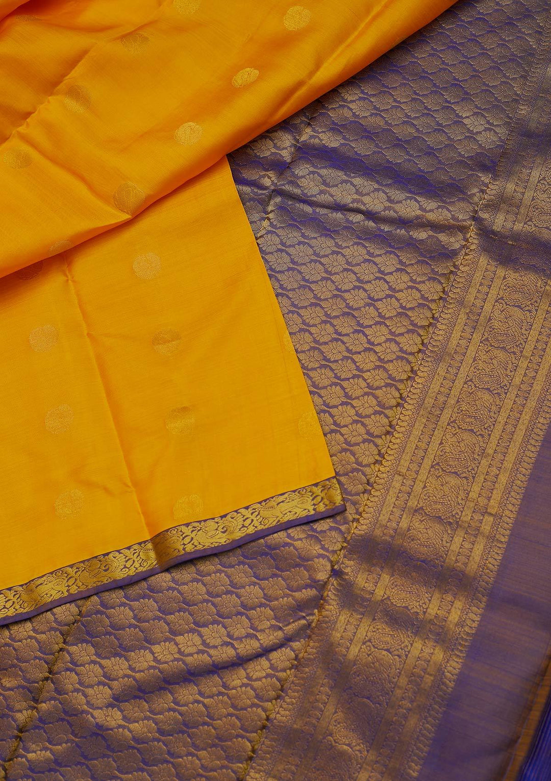 Yellow Zariwork Pure Silk Designer Saree - koskii