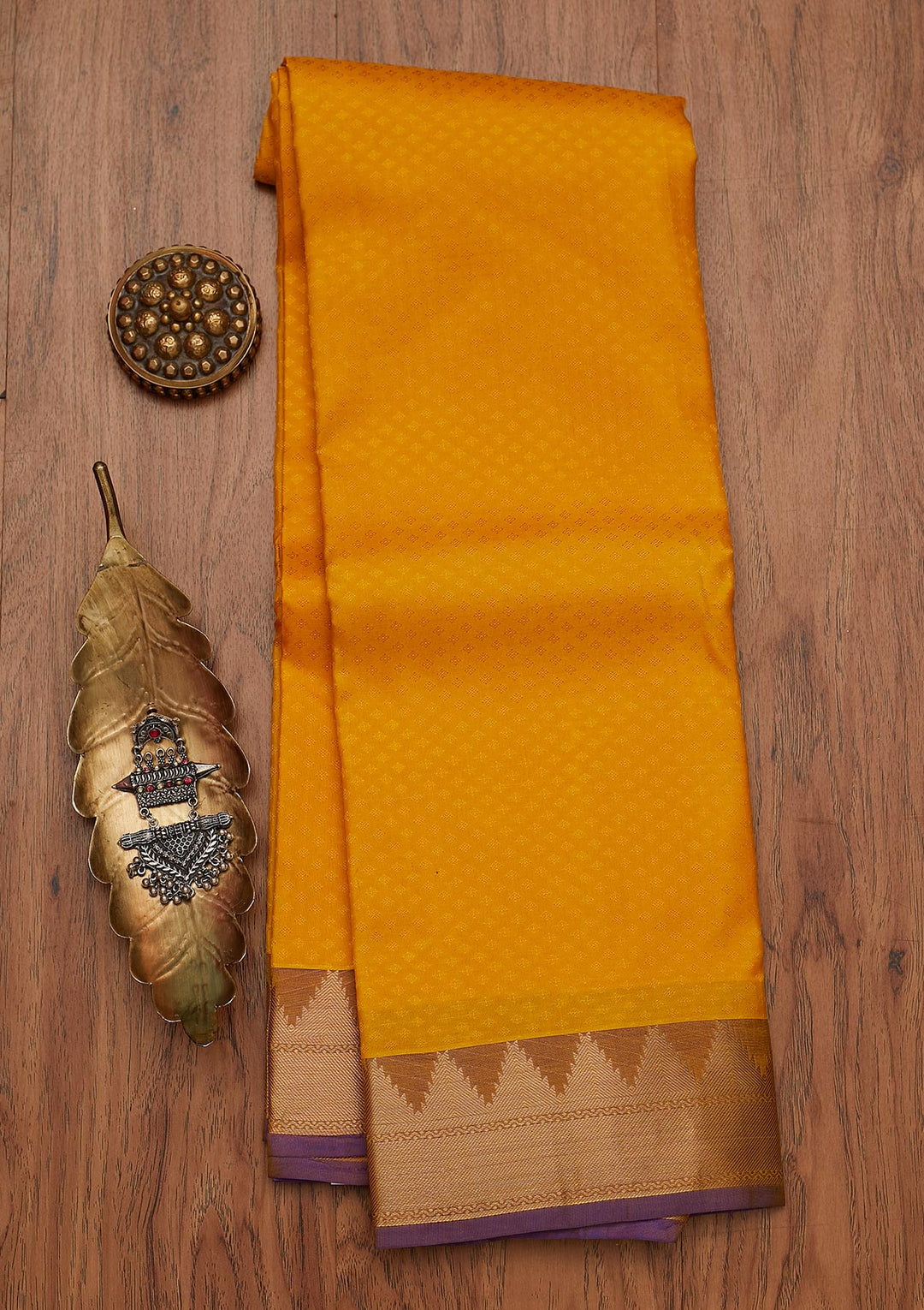 Yellow Zariwork Pure Silk Designer Saree - koskii