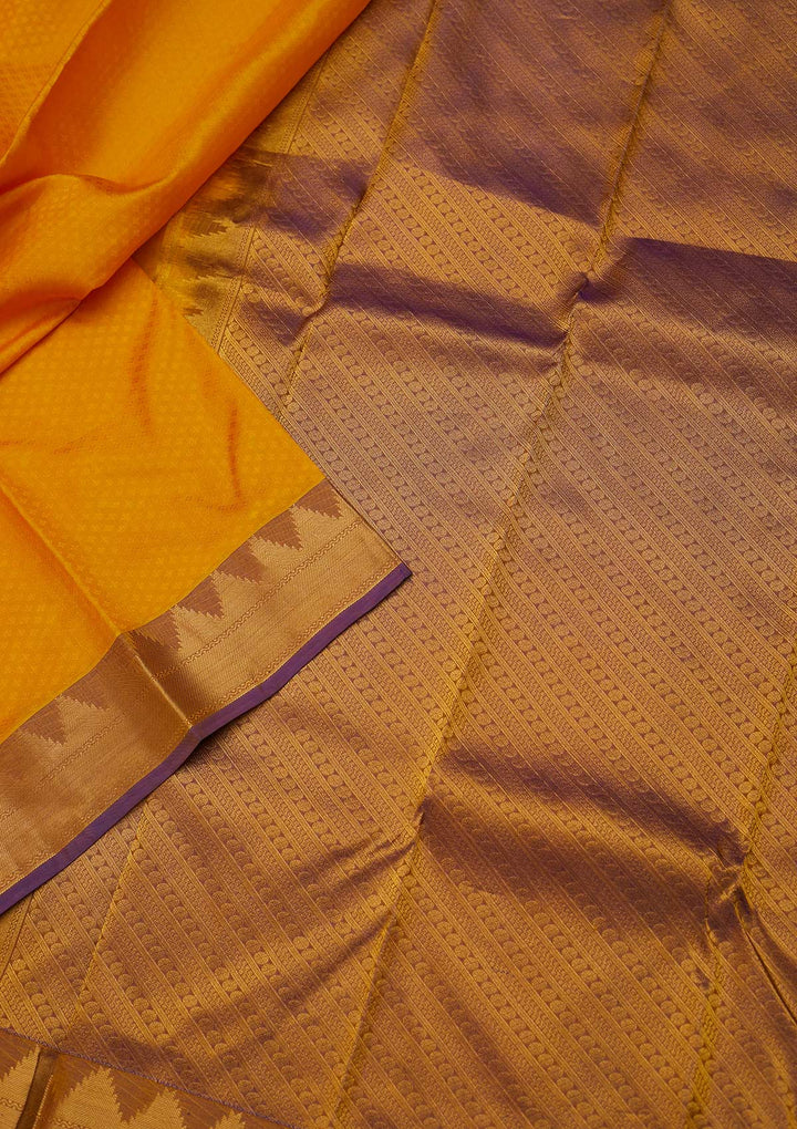 Yellow Zariwork Pure Silk Designer Saree - koskii