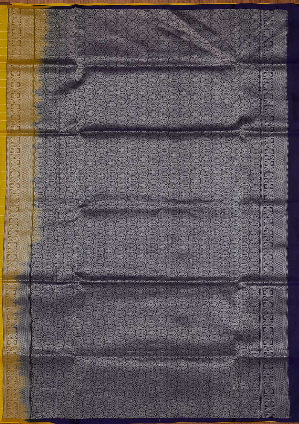 Yellow Zariwork Pure Silk Designer Saree - koskii
