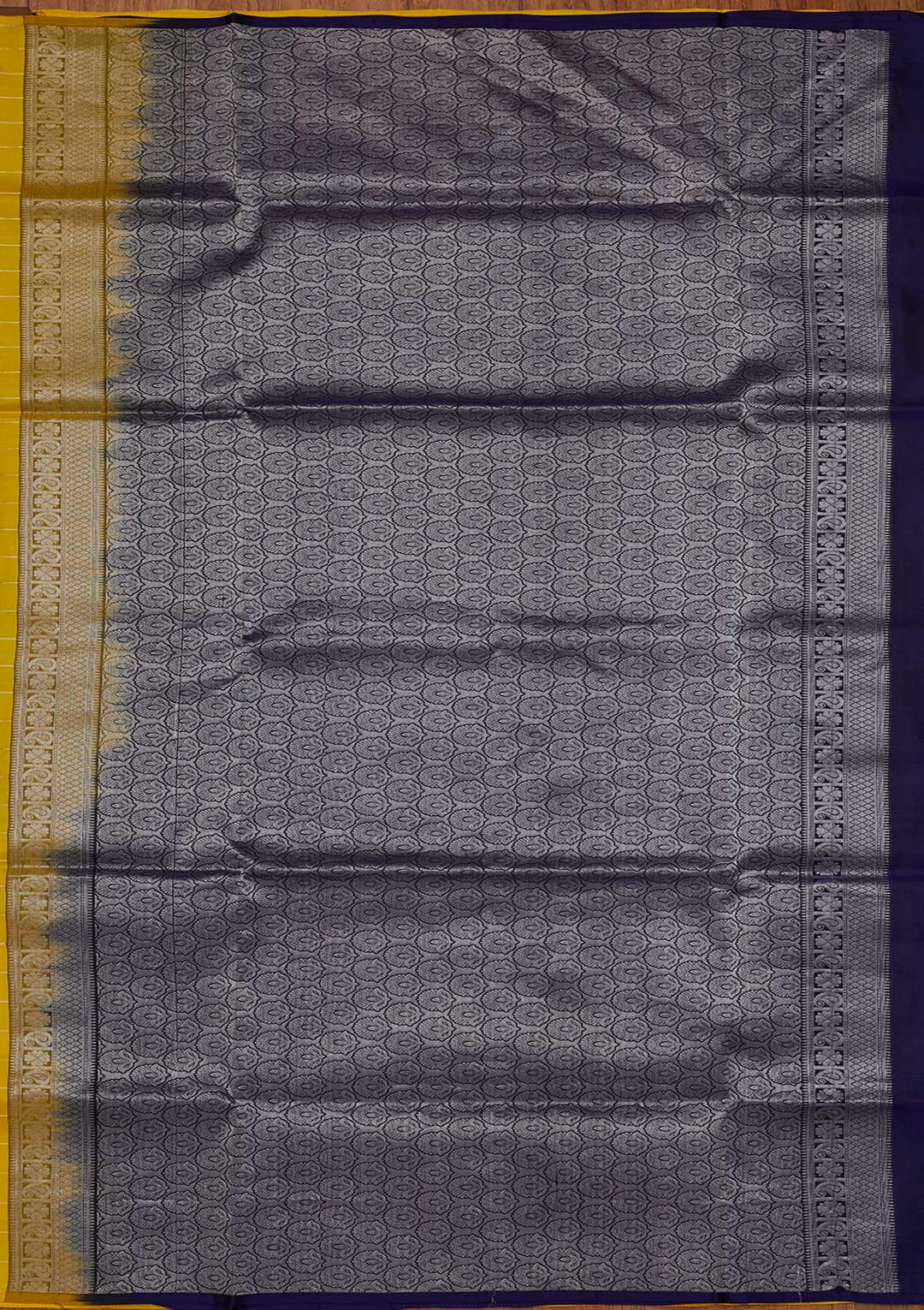 Yellow Zariwork Pure Silk Designer Saree - koskii