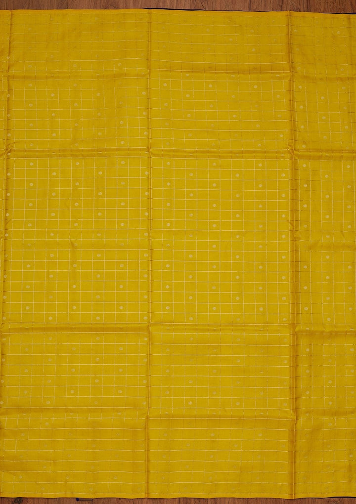 Yellow Zariwork Pure Silk Designer Saree - koskii