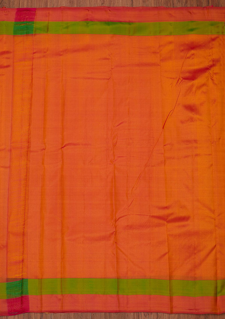 Yellow Zariwork Pure Silk Designer Unstitched Saree - Koskii