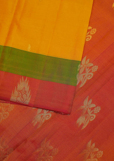 Yellow Zariwork Pure Silk Designer Unstitched Saree - Koskii