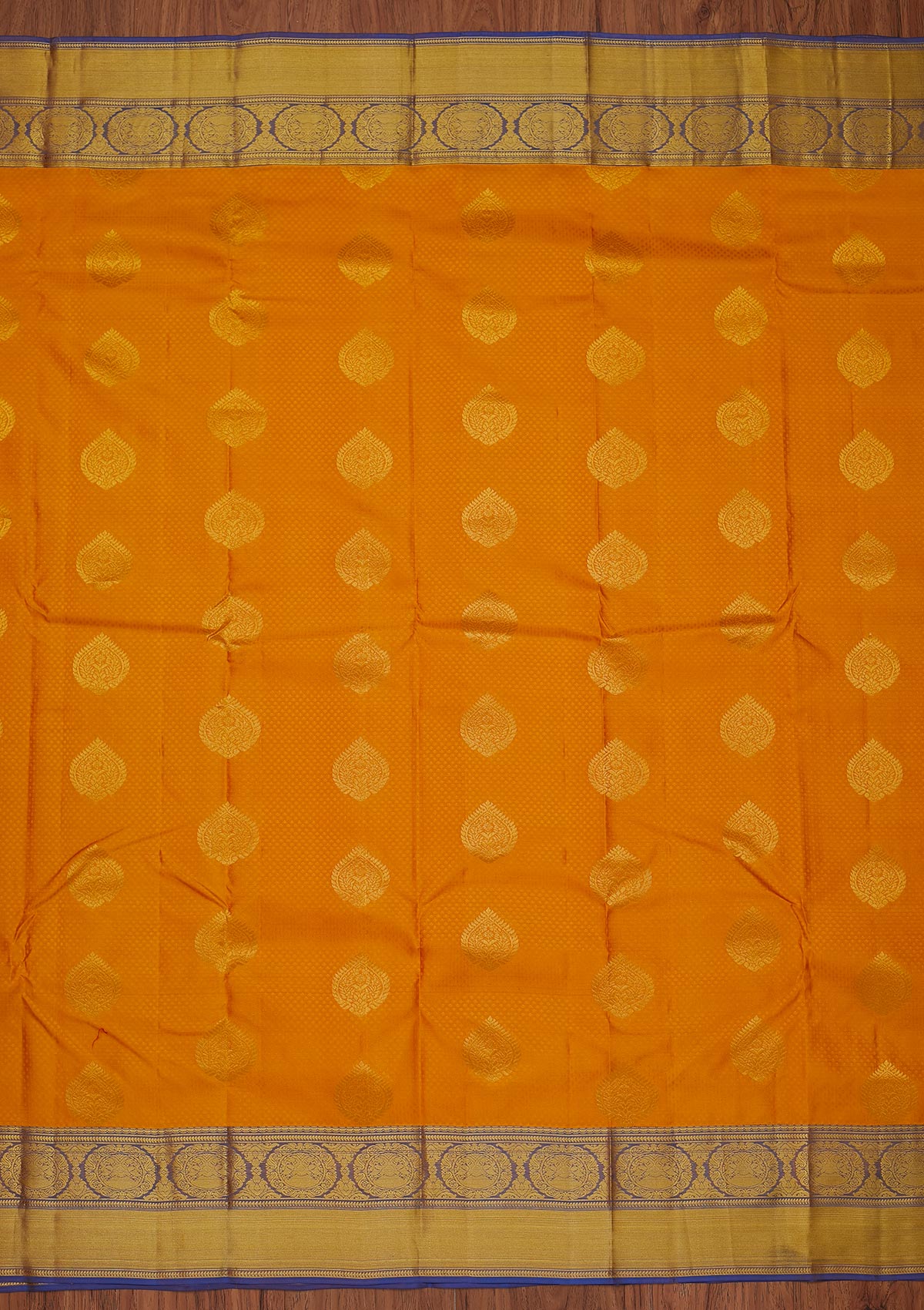 Yellow Zariwork Pure Silk Designer Unstitched Saree - Koskii