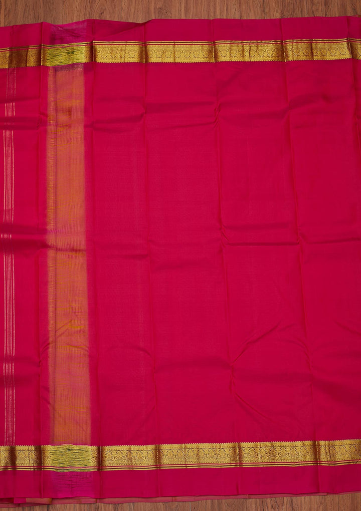 Yellow Zariwork Pure Silk Designer Unstitched Saree - Koskii