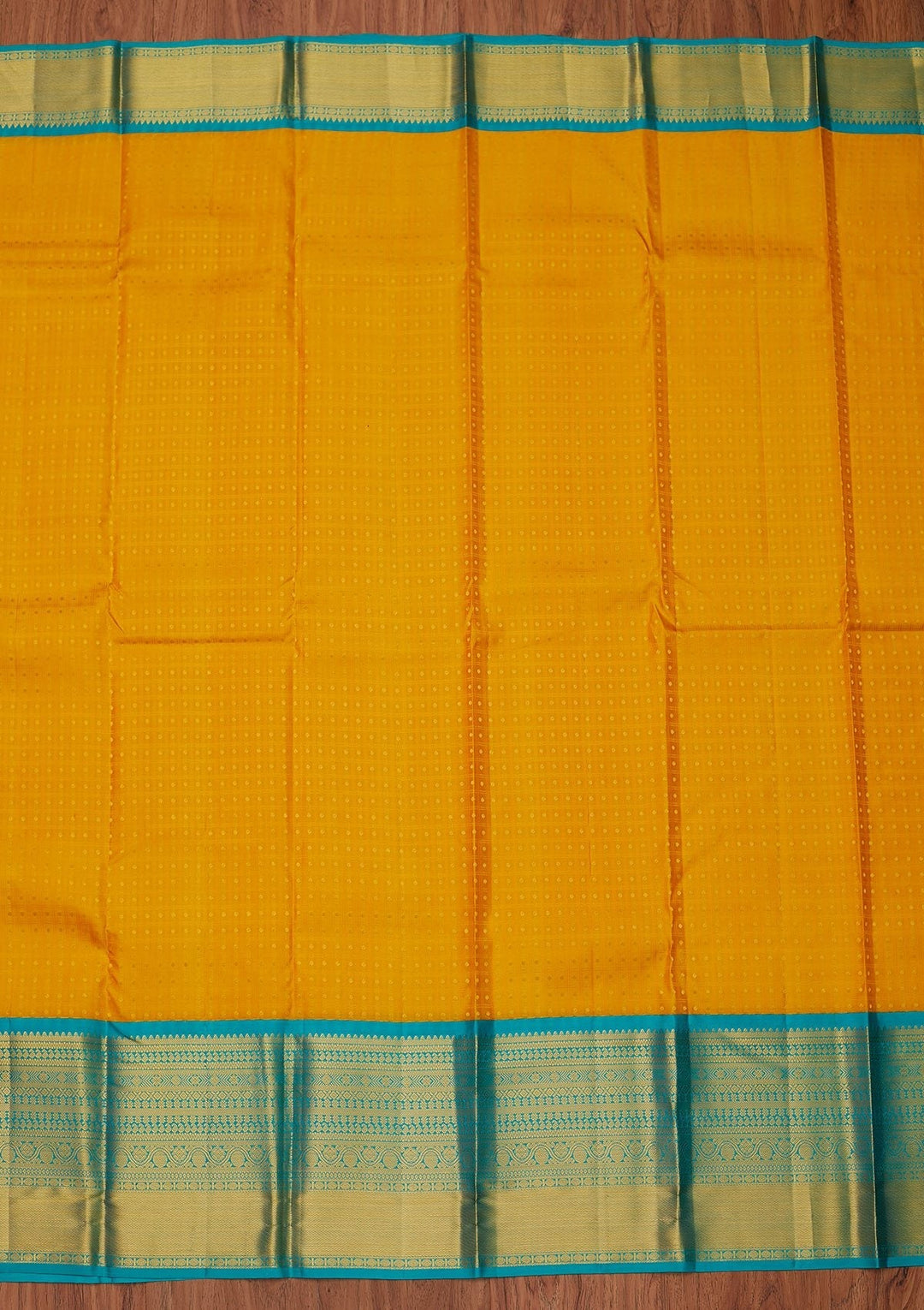 Yellow Zariwork Pure Silk Designer Unstitched Saree - Koskii