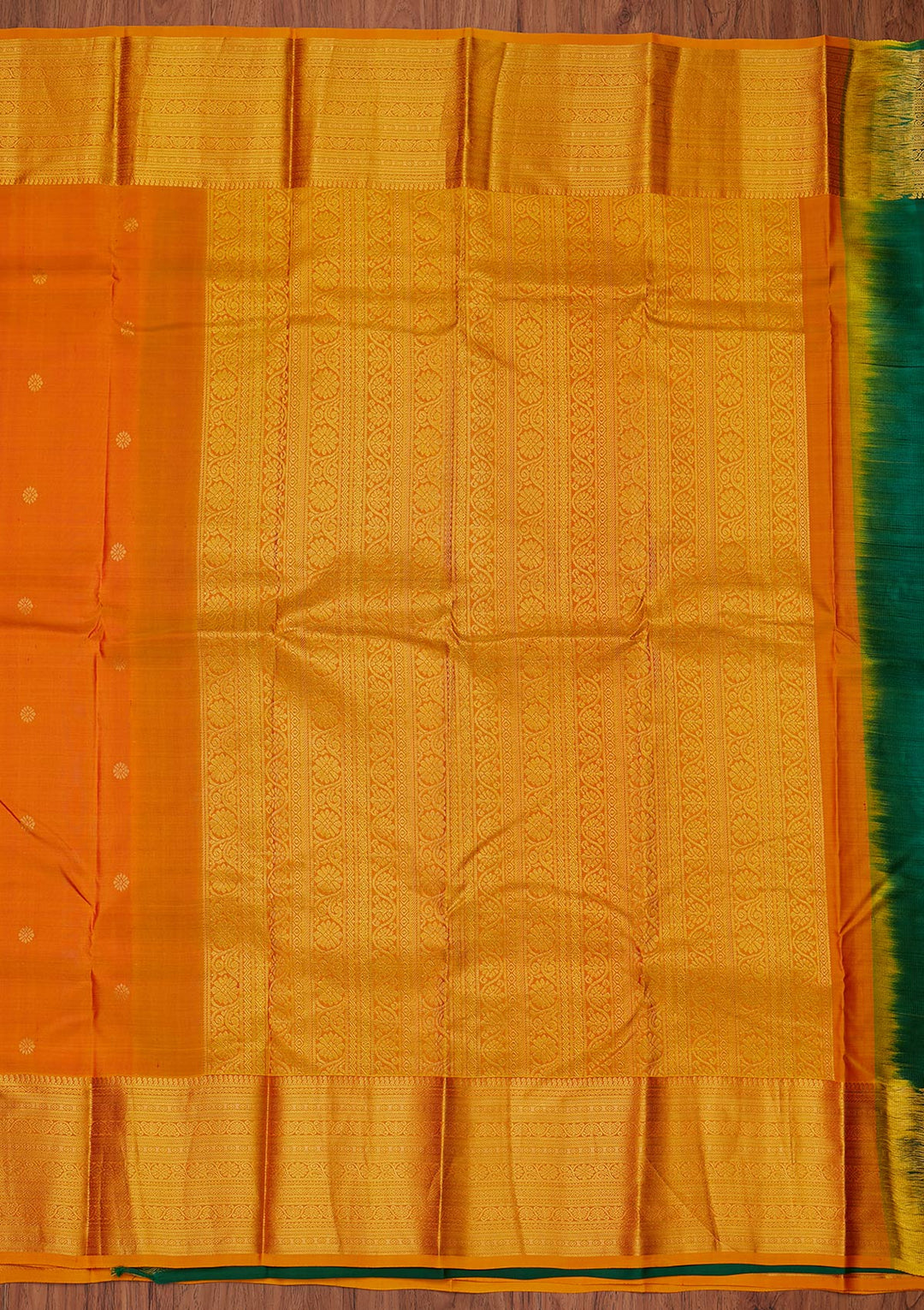 Yellow Zariwork Pure Silk Designer Unstitched Saree - Koskii