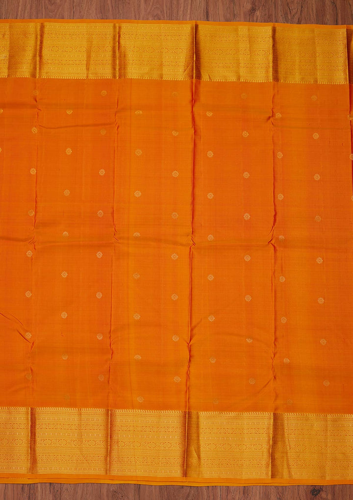 Yellow Zariwork Pure Silk Designer Unstitched Saree - Koskii