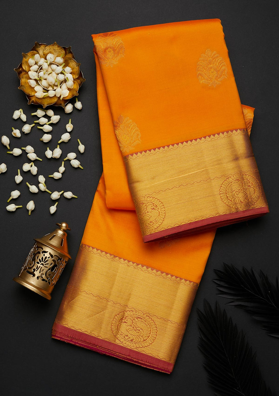 Yellow Zariwork Pure Silk Designer Saree - Koskii