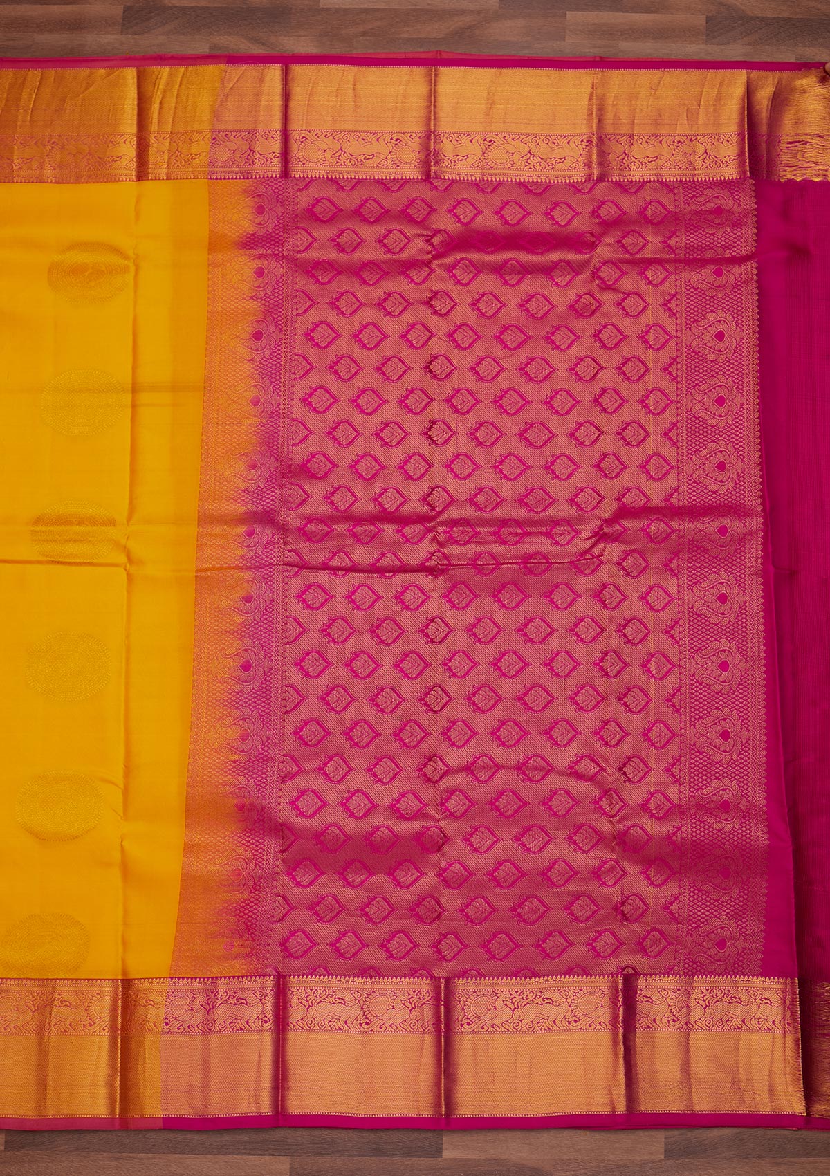 Yellow Zariwork Pure Silk Designer Saree - Koskii