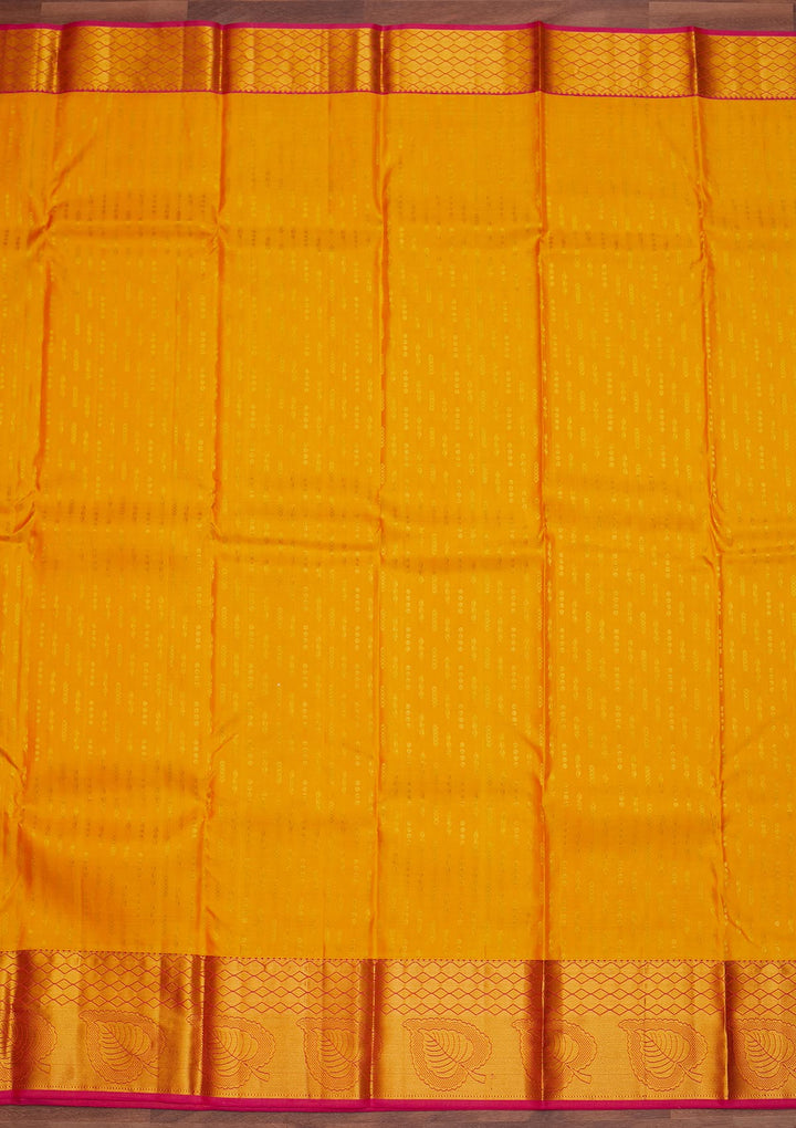 Yellow Zariwork Pure Silk Designer Saree - Koskii