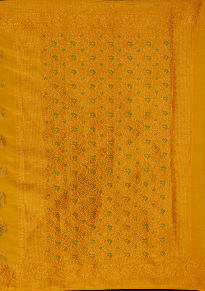 Yellow Zariwork Raw Silk Designer Saree - Koskii